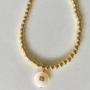 GOLD BEADS W FW PEAR DROP - KIKI