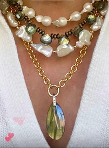 LABRADORITE DROP NECKLACE - DAYONARA