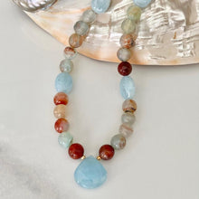 Load image into Gallery viewer, AGATE WITH AQUAMARINE NECKLACE - LAGUNA
