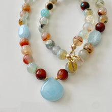 Load image into Gallery viewer, AGATE WITH AQUAMARINE NECKLACE - LAGUNA
