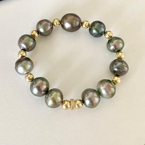 MULTI COLOR PEARL BRACELET - PEACOCK