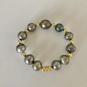 MULTI COLOR PEARL BRACELET - PEACOCK