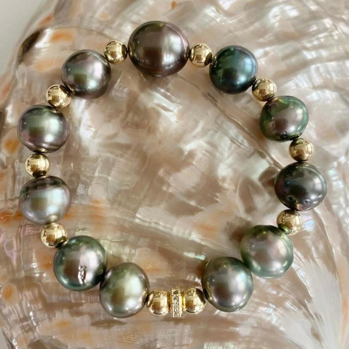 MULTI COLOR PEARL BRACELET - PEACOCK